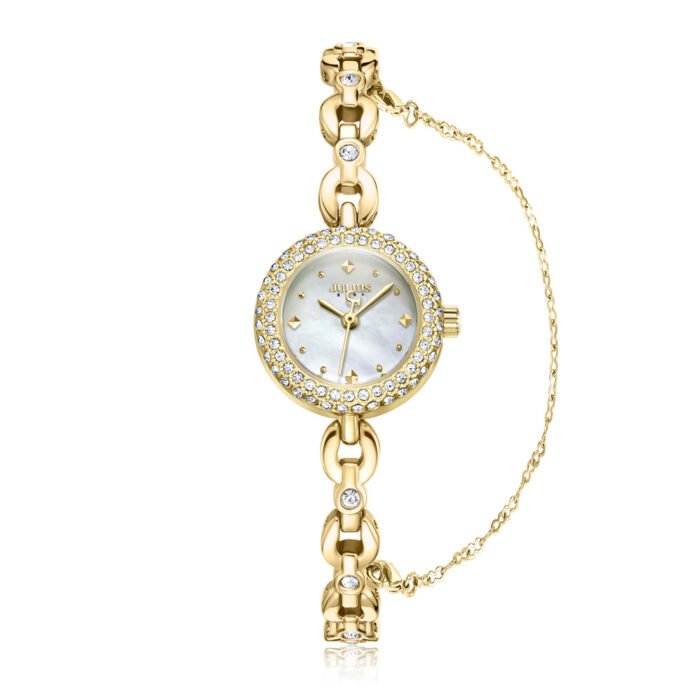 Zircon Bracelate Quartz Wristwatch – Gold 8