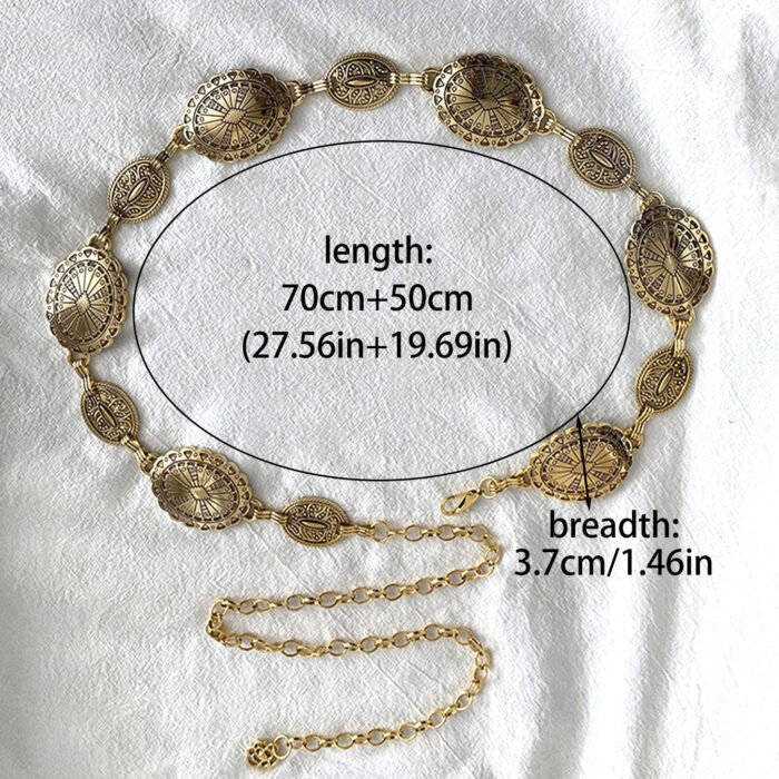 Bohemian Silver Metal Chain Belt 4