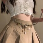 Blue Butterfly Pendant Tassels Beaded Waist Chain Belt – E 4