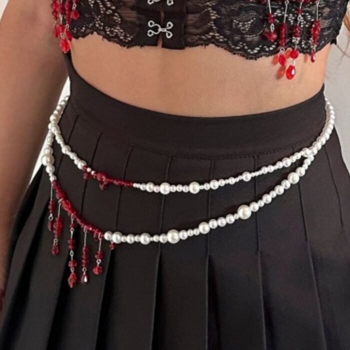 Pearl Design Chain Beaded Wait Belt – sku-10 6