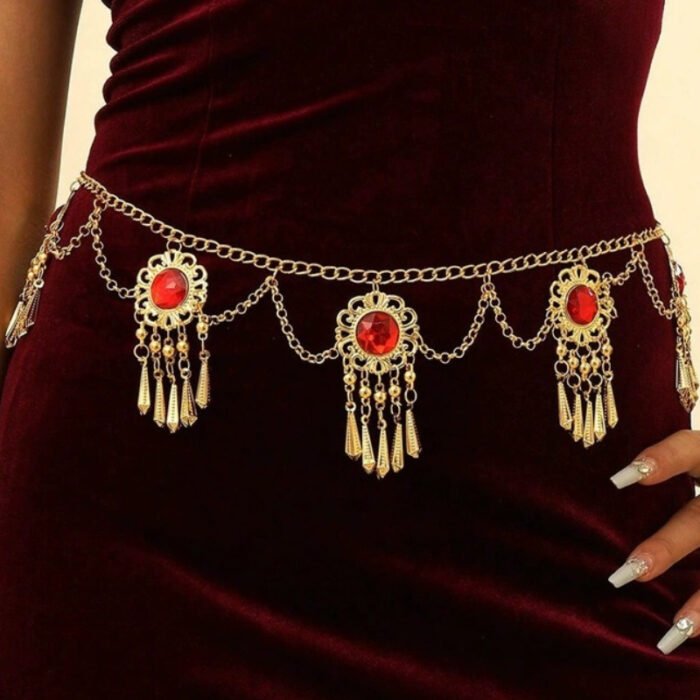Pearl Design Chain Beaded Wait Belt – sku-9 15