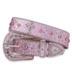 Pink Cross-Rivet Rhinestone Belt 1