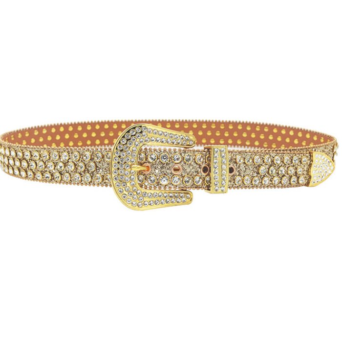 Rhinestone Crystal Studded Pin Buckle Belt 3