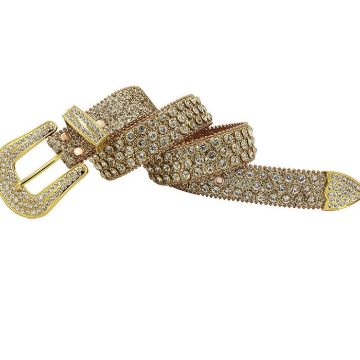 Rhinestone Crystal Studded Pin Buckle Belt 4