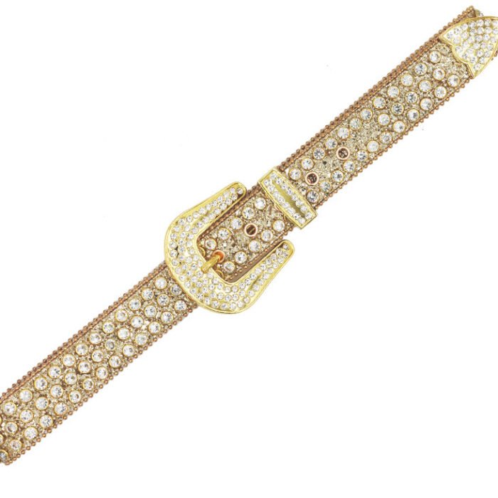 Rhinestone Crystal Studded Pin Buckle Belt 5