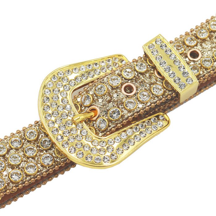 Rhinestone Crystal Studded Pin Buckle Belt 6