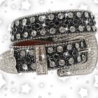 Rhinestone Crystal Studded Pin Buckle Belt – Black 10