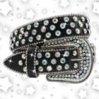 Rhinestone Crystal Studded Pin Buckle Belt – TJ-Black 13