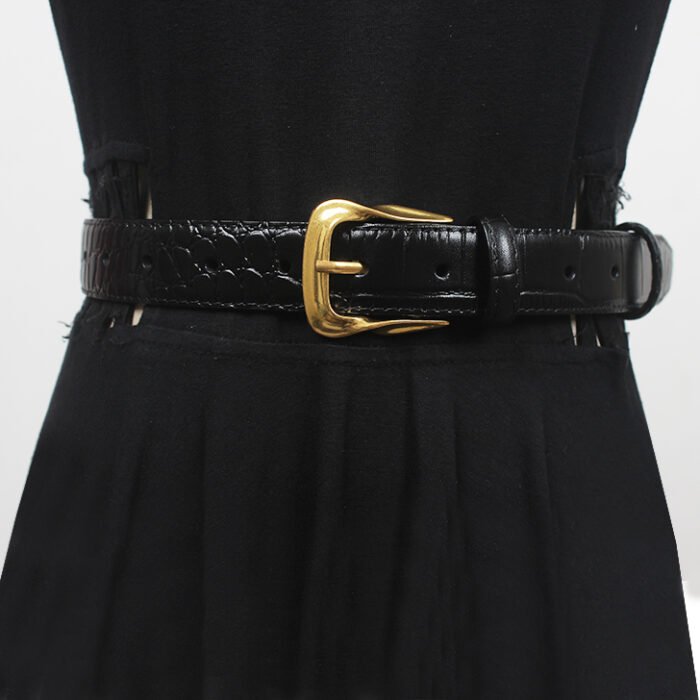 Pu Leather Cummerbunds Waistband Belt – black 7