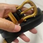 Gold Buckle Pu Leather Cummerbunds Narrow Belt 3