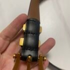Gold Buckle Pu Leather Cummerbunds Narrow Belt 5