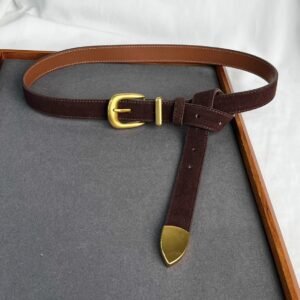 Faux Suede Waistband Narrow Belt