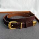 Faux Suede Cummerbund Coat Waistband Narrow Belt – coffee 9