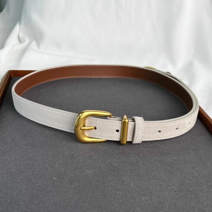 Faux Suede Cummerbund Coat Waistband Narrow Belt – picture 10