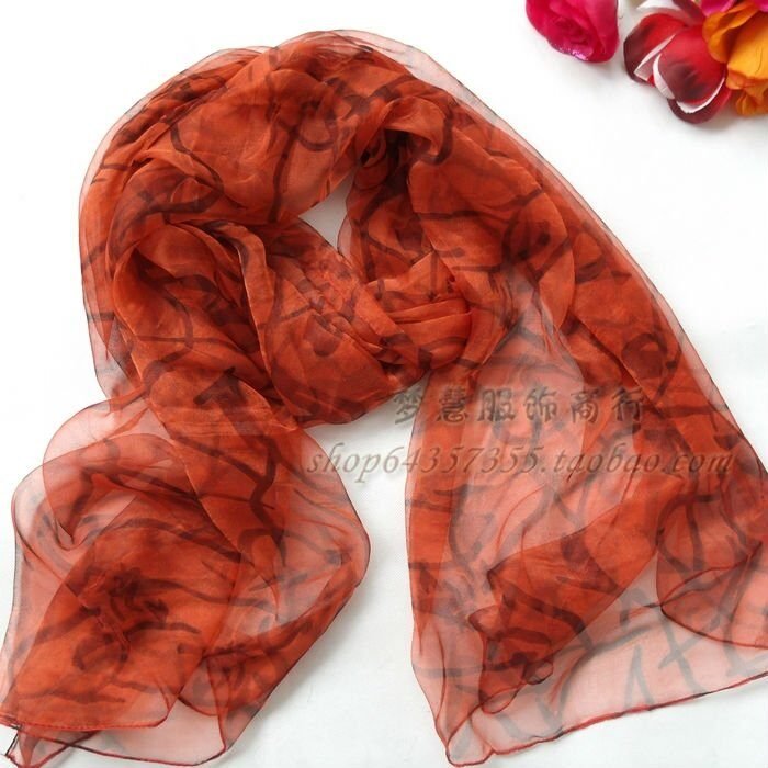 Long Sheer Printed 180*105cm Scarf 4