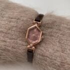 Purple Gem Polygon Waterproof Leather Minimalist Watch 2