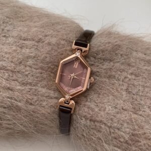 Purple Gem Polygon Waterproof Leather Watch