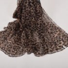 Long Sheer Printed 180*105cm Scarf – coffee leopard 16