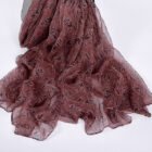 Long Sheer Printed 180*105cm Scarf – bean paste red 1818 17