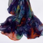 Long Sheer Printed 180*105cm Scarf – blue purple 1824 19