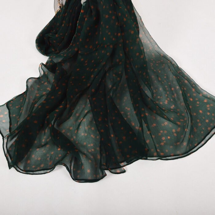 Long Sheer Printed 180*105cm Scarf – green dot 21