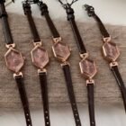 Purple Gem Polygon Waterproof Leather Minimalist Watch 6