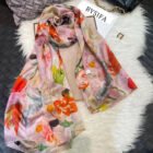 Floral Silk Scarf Shawl – pink flowers 18