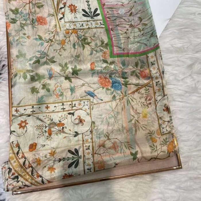 Light Printed Silk Scarf Shawl Wraps 180*110cm 2