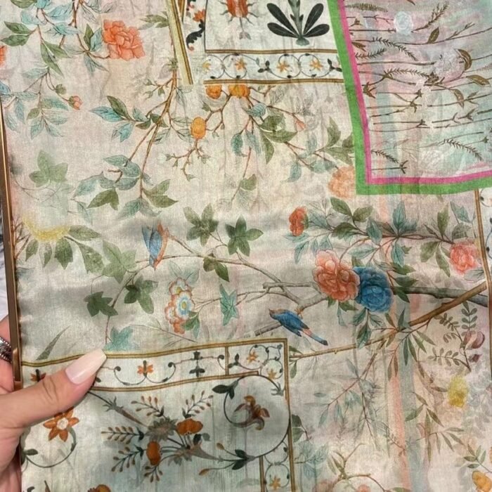 Light Printed Silk Scarf Shawl Wraps 180*110cm 3