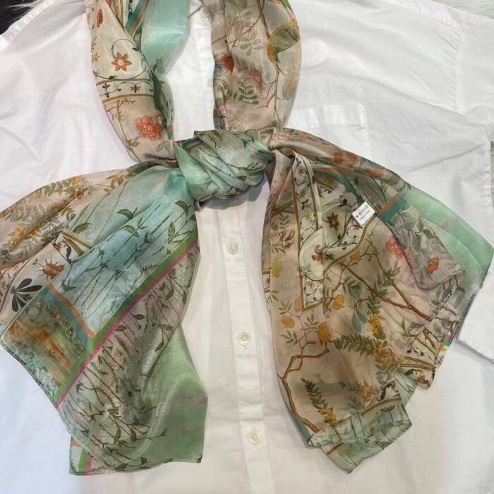 Light Printed Silk Scarf Shawl Wraps 180*110cm 5