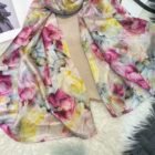 Floral Silk Scarf Shawl – pink peony 24