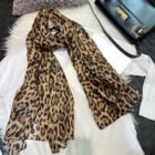 Light Printed Silk Scarf Shawl Wraps 180*110cm – coffee 8