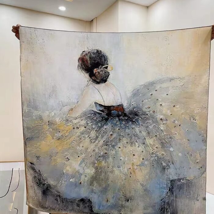 Silk Ballet Girl Design Square Scarves 2