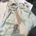 Light Silk Design Scarves – light green 7