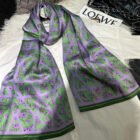 Light Silk Design Scarves – purple green 8