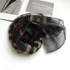 Plaid Wool Silk Scarf 84*190cm – Black 1