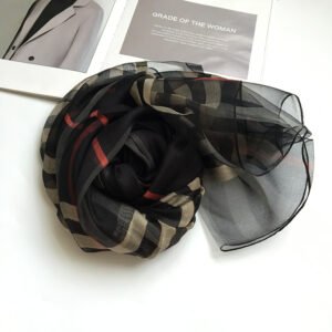 Plaid Wool Silk Scarf 84*190cm