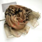 Plaid Wool Silk Scarf 84*190cm – Khaki 13
