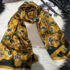Summer Printed Silk Scarves – gold roses 10