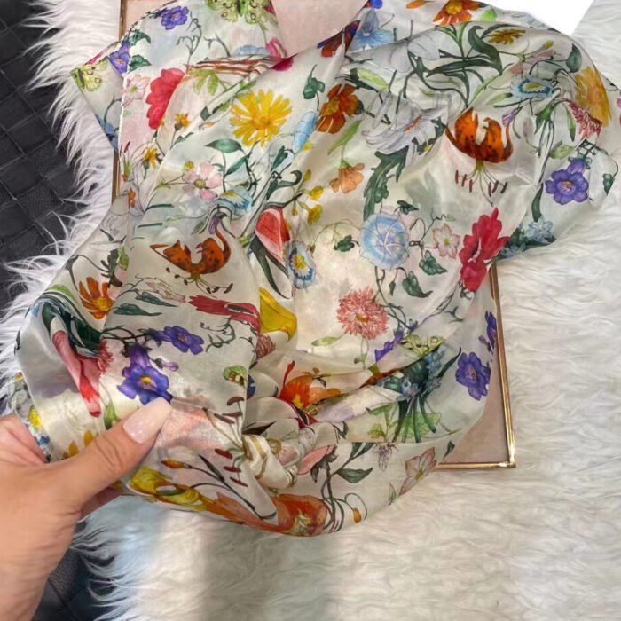 Summer Printed Silk Scarves 11